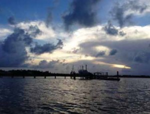 The dock at the White home on Darrell Creek. Photo by Ivy White.